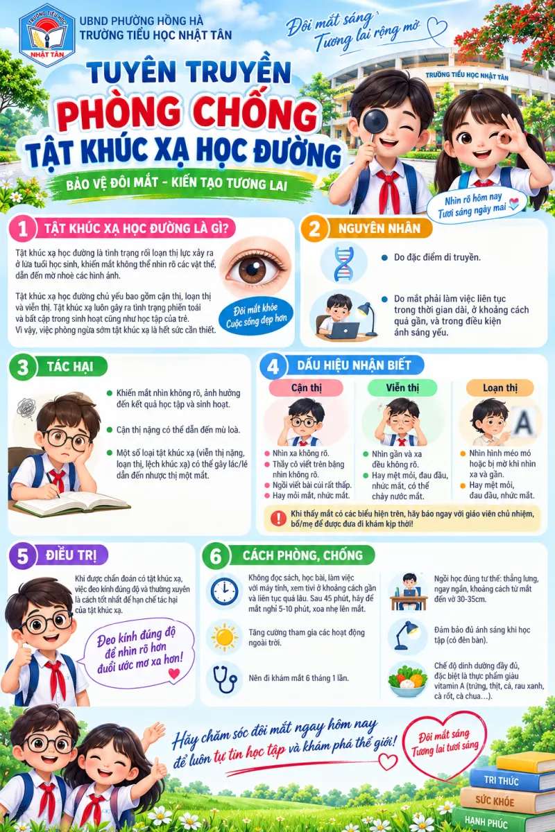 Phòng chống tật khúc xạ học đường tại trường Nhật Tân