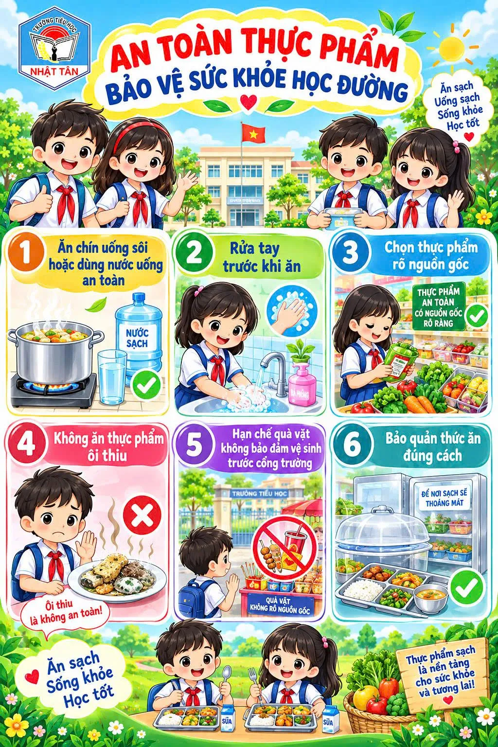 Tuyền truyền an toàn thực phẩm, bảo vệ sức khỏe học đường
